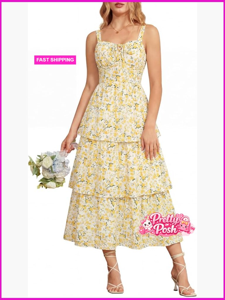 Milkmaid Corset Dress With Pockets Square Neck Smocked Back